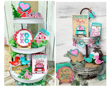 Load image into Gallery viewer, Loads Of Love Valentines Tiered Tray File SVG, Tier Tray Glowforge, LuckyHeartDesignsCo