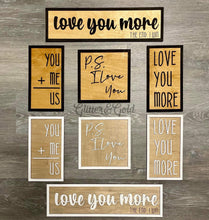 Load image into Gallery viewer, Love Valentines Mini Signs File SVG, Glowforge, LuckyHeartDesignsCo
