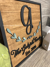 Load image into Gallery viewer, Shiplap Square Initial Name Sign File SVG, Glowforge, LuckyHeartDesignsCo