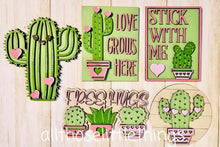Load image into Gallery viewer, Cactus Valentines Tiered Tray File SVG, Glowforge Tier Tray, LuckyHeartDesignsCo