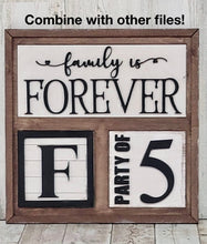 Load image into Gallery viewer, Tall Rectangle Interchangeable Leaning Sign File SVG, Seasonal Home Sign, LuckyHeartDesignsCo