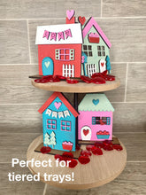 Load image into Gallery viewer, Valentine's Day Standing Houses File SVG, Tiered Tray Decor, Glowforge, LuckyHeartDesignsCo