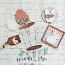 Load image into Gallery viewer, Farmhouse Bunny Easter Tiered Tray File SVG, Spring Glowforge Tier Tray, LuckyHeartDesignsCo
