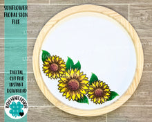 Load image into Gallery viewer, Sunflower Floral Sign File, Flowers, Glowforge, LuckyHeartDesignsCo
