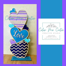Load image into Gallery viewer, Stacking Hearts Love Valentines File SVG, Glowforge, LuckyHeartDesignsCo