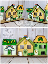 Load image into Gallery viewer, St. Patrick's Day Standing Houses File SVG, Glowforge, LuckyHeartDesignsCo