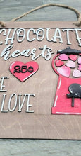 Load image into Gallery viewer, Chocolate Hearts Valentines Door Hanger File SVG, Glowforge, LuckyHeartDesignsCo