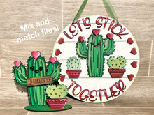 Load image into Gallery viewer, Cactus Standing Valentine's Day File SVG, Glowforge, LuckyHeartDesignsCo