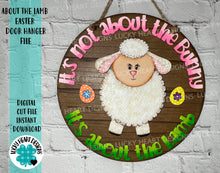 Load image into Gallery viewer, It's All About The Lamb Easter Door Hanger File SVG, LuckyHeartDesignsCo