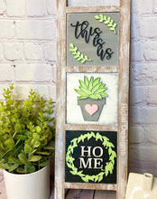 Load image into Gallery viewer, Family Home Leaning Ladder File SVG, Glowforge Tiered Tray, LuckyHeartDesignsCo