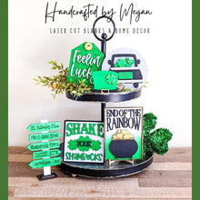 Load image into Gallery viewer, St. Patrick's Day Tiered Tray File SVG, Lucky Tier TrayGlowforge, LuckyHeartDesignsCo