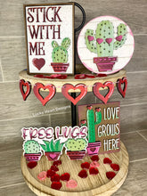 Load image into Gallery viewer, Cactus Valentines Tiered Tray File SVG, Glowforge Tier Tray, LuckyHeartDesignsCo