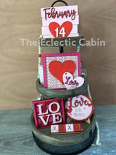 Load image into Gallery viewer, Valentines Day Tiered Tray File, SVG, Glowforge love decor tier tray