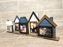 Load image into Gallery viewer, Standing Houses Picture Frame SVG File, Photo Frame Glowforge, LuckyHeartDesignsCo