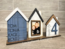 Load image into Gallery viewer, Standing Houses Picture Frame SVG File, Photo Frame Glowforge, LuckyHeartDesignsCo