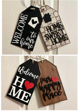 Load image into Gallery viewer, Family Home Door Tag Door Hanger File SVG, Wreath Glowforge, LuckyHeartDesignsCo