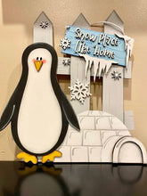 Load image into Gallery viewer, Interchangeable Fence Sign Winter Bundle File SVG, Penguin, Snowman, Glowforge, LuckyHeartDesignsCo