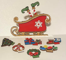 Load image into Gallery viewer, Sleigh Interchangeable Christmas Countdown File SVG, Glowforge Holiday Decor, LuckyHeartDesignsCo