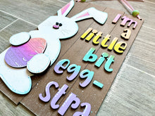 Load image into Gallery viewer, Eggstra Easter Bunny Shiplap Sign File SVG, Glowforge, LuckyHeartDesignsCo