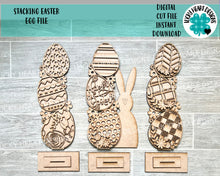 Load image into Gallery viewer, Stacking Easter egg File SVG, Glowforge, LuckyHeartDesignsCo