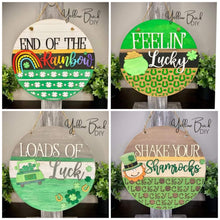 Load image into Gallery viewer, St. Patrick&#39;s Day Door Hanger Complete DIY KIT file SVG, Glowforge, LuckyHeartDesignsCo
