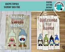 Load image into Gallery viewer, Gnome Family Shiplap Sign File SVG, Glowforge, LuckyHeartDesignsCo