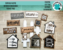Load image into Gallery viewer, Interchangeable Fence Family Home Bundle File SVG, Glowforge, LuckyHeartDesignsCo