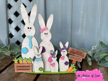 Load image into Gallery viewer, Standing Easter Bunny Family File SVG, Glowforge, LuckyHeartDesignsCo