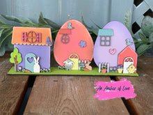 Load image into Gallery viewer, Easter Standing Houses File SVG, Glowforge, LuckyHeartDesignsCo