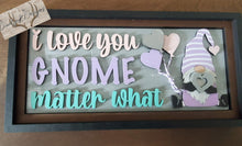 Load image into Gallery viewer, Gnome Valentines Interchangeable Leaning Sign File SVG, Tiered Tray Glowforge, LuckyHeartDesignsCo