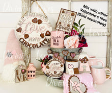 Load image into Gallery viewer, All You Need Is Love And Chocolate Valentines Door Hanger File SVG, Glowforge, LuckyHeartDesignsCo