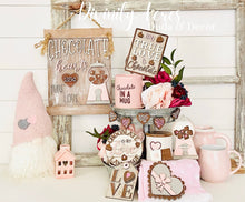 Load image into Gallery viewer, Chocolate Hearts Valentines Door Hanger File SVG, Glowforge, LuckyHeartDesignsCo