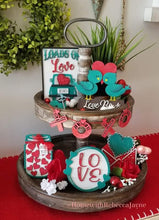 Load image into Gallery viewer, Loads Of Love Valentines Tiered Tray File SVG, Tier Tray Glowforge, LuckyHeartDesignsCo