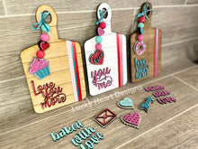 Load image into Gallery viewer, Valentine's Day Cutting board File SVG, Love Glowforge, LuckyHeartDesignsCO