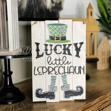 Load image into Gallery viewer, Lucky Little Leprechaun Door Hanger File SVG, Glowforge St. Patricks Day, luckyHeartDesignsCo