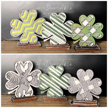 Load image into Gallery viewer, Standing Lucky Clover St. Patrick's Day File SVG, Glowforge Decoration DIY Kit