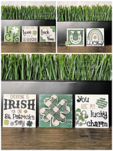 Load image into Gallery viewer, St. Patrick's Day Leaning Ladder File SVG, Glowforge Tiered Tray, LuckyHeartDesignsCo