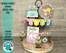Load image into Gallery viewer, Flower Market Spring Tiered Tray File SVG, Tier Tray, LuckyHeartDesignsCo
