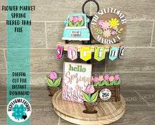 Load image into Gallery viewer, Flower Market Spring Tiered Tray File SVG, Tier Tray, LuckyHeartDesignsCo