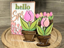 Load image into Gallery viewer, Flower Market Spring Tiered Tray File SVG, Tier Tray, LuckyHeartDesignsCo