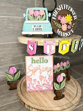 Load image into Gallery viewer, Flower Market Spring Tiered Tray File SVG, Tier Tray, LuckyHeartDesignsCo