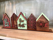 Load image into Gallery viewer, Standing Houses File SVG, Tiered Tray Houses, Glowforge Laser, LuckyHeartDesignsCo