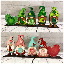 Load image into Gallery viewer, Standing Gnome Valentine's St. Patrick's Day File SVG, Tiered Tray Holiday Decor, Glowforge, LuckyHeartDesignsCo
