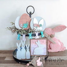 Load image into Gallery viewer, Farmhouse Bunny Easter Tiered Tray File SVG, Spring Glowforge Tier Tray, LuckyHeartDesignsCo