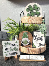 Load image into Gallery viewer, Lucky St. Patrick's Day Tiered Tray File SVG, Glowforge Tier Tray Lucky, LuckyHeartDesignsCo