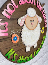 Load image into Gallery viewer, It's All About The Lamb Easter Door Hanger File SVG, LuckyHeartDesignsCo
