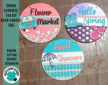 Load image into Gallery viewer, Spring Door Hanger Bundle Complete DIY KIT File SVG, Glowforge, LuckyHeartDesignsCo
