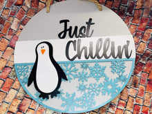 Load image into Gallery viewer, Winter Door Hanger Bundle Complete DIY KIT File SVG, Snow Sign Glowforge, LuckyHeartDesignsCo