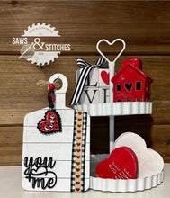 Load image into Gallery viewer, Valentine's Day Cutting board File SVG, Love Glowforge, LuckyHeartDesignsCO