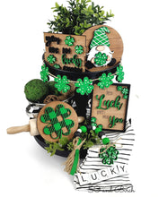 Load image into Gallery viewer, Lucky St. Patrick's Day Tiered Tray File SVG, Glowforge Tier Tray Lucky, LuckyHeartDesignsCo